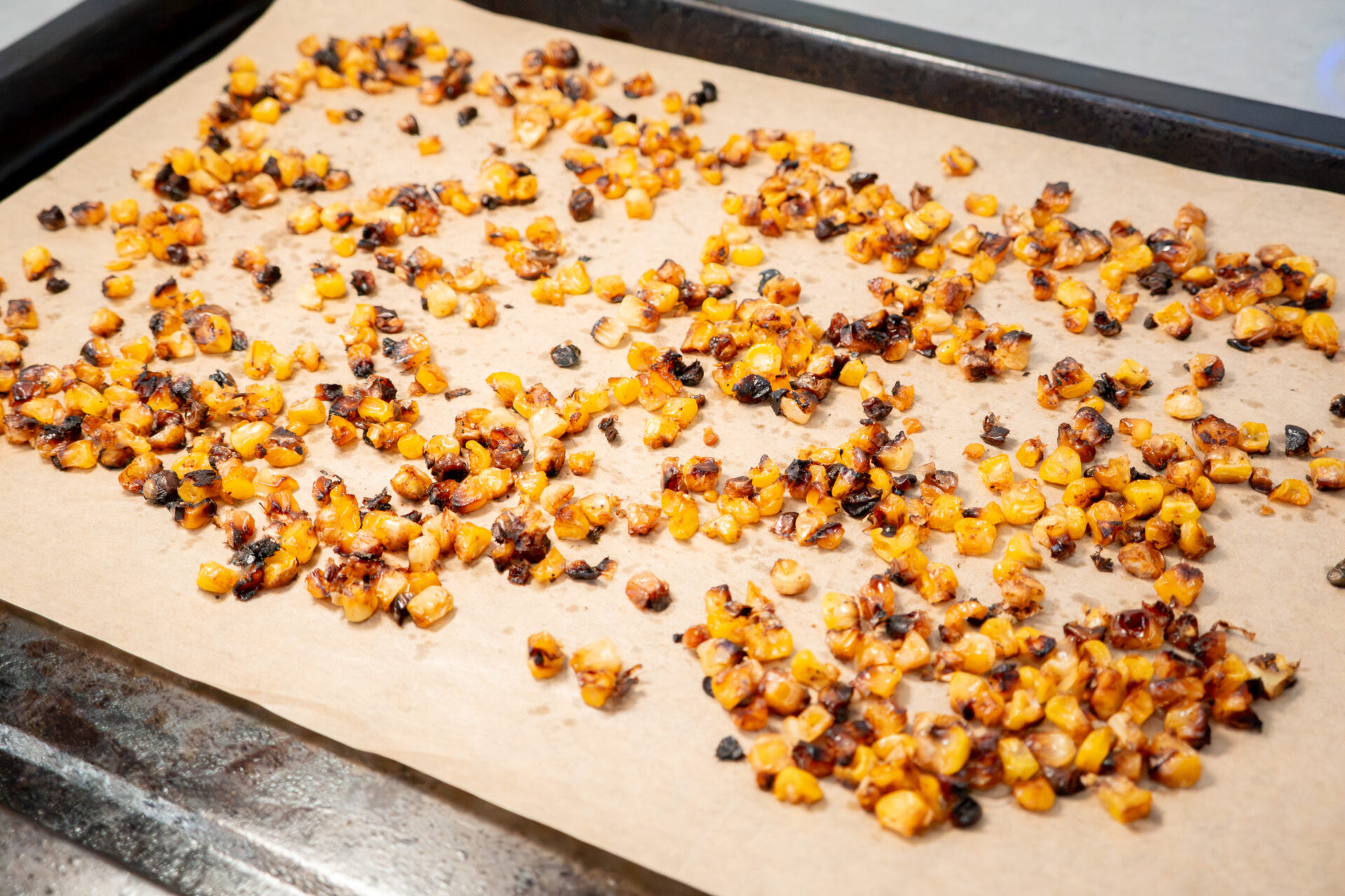 Roasted corn kernels. 