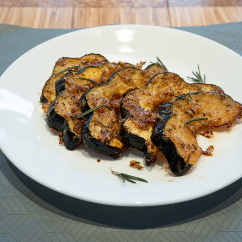 Parmesan and rosemary roasted squash Montessori fall cooking activity